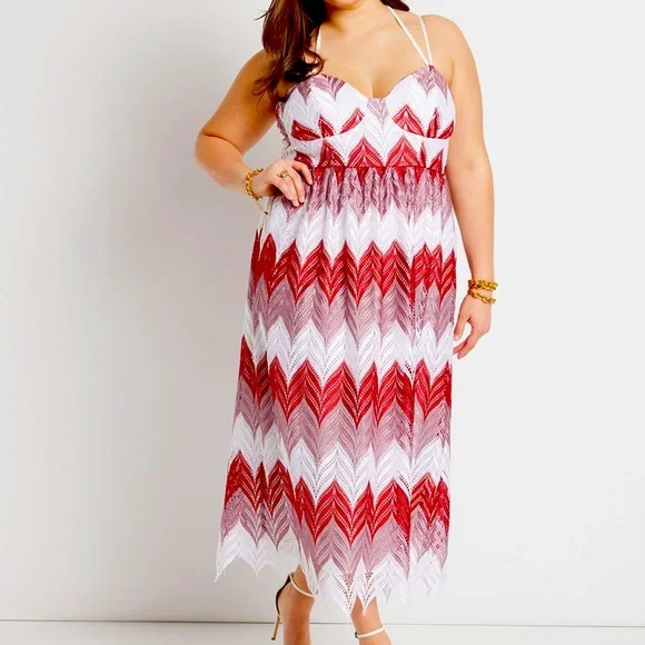 chinese dress ladies White Chevron Lace dress – Kabayare main image 1